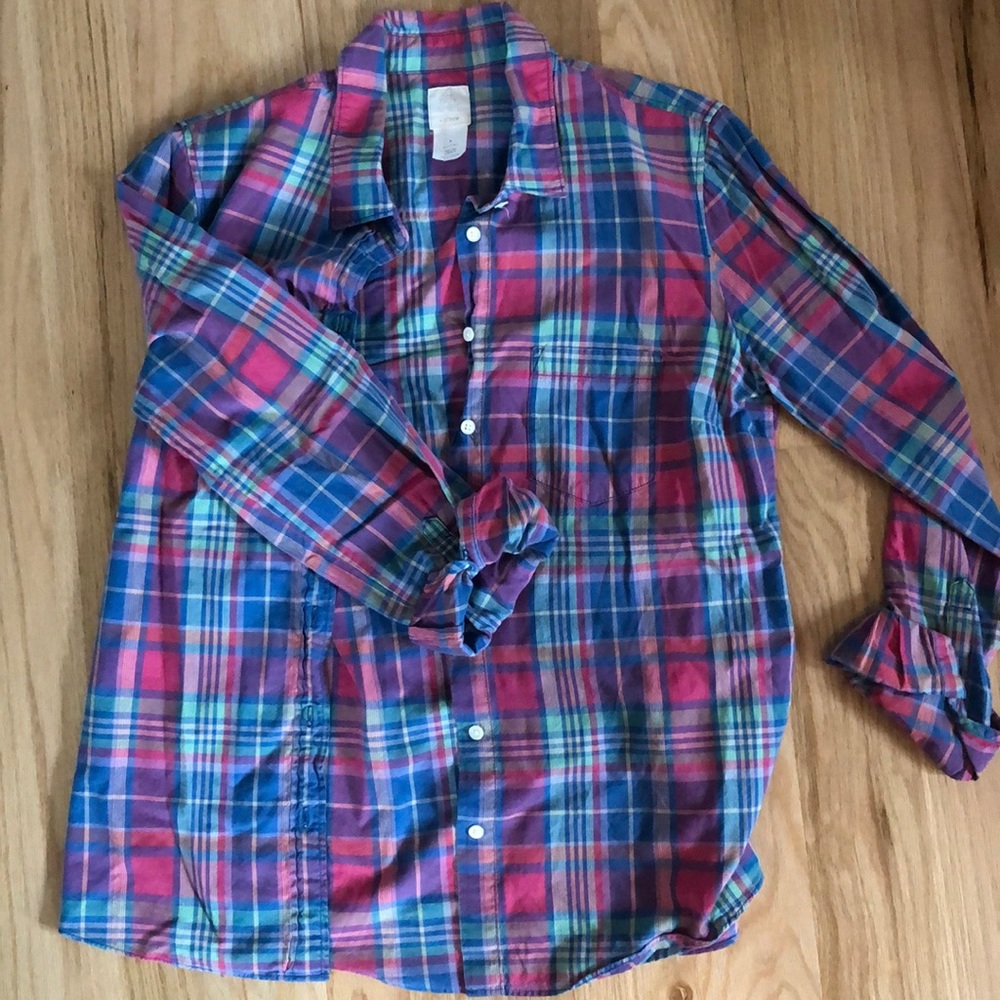 Plaid top from JCrew
